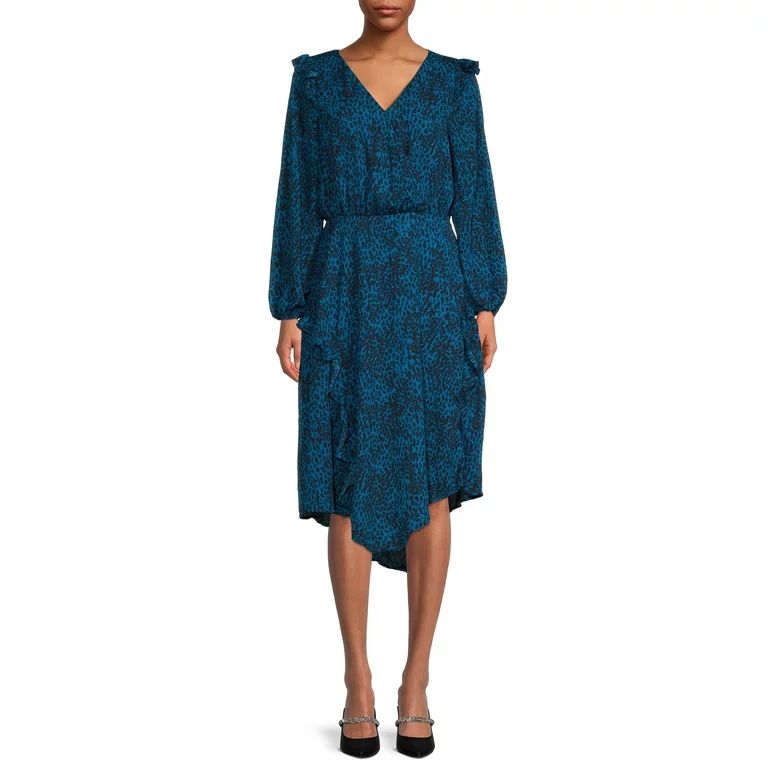 Time and Tru Women's Asymmetrical Ruffle Dress | Walmart (US)
