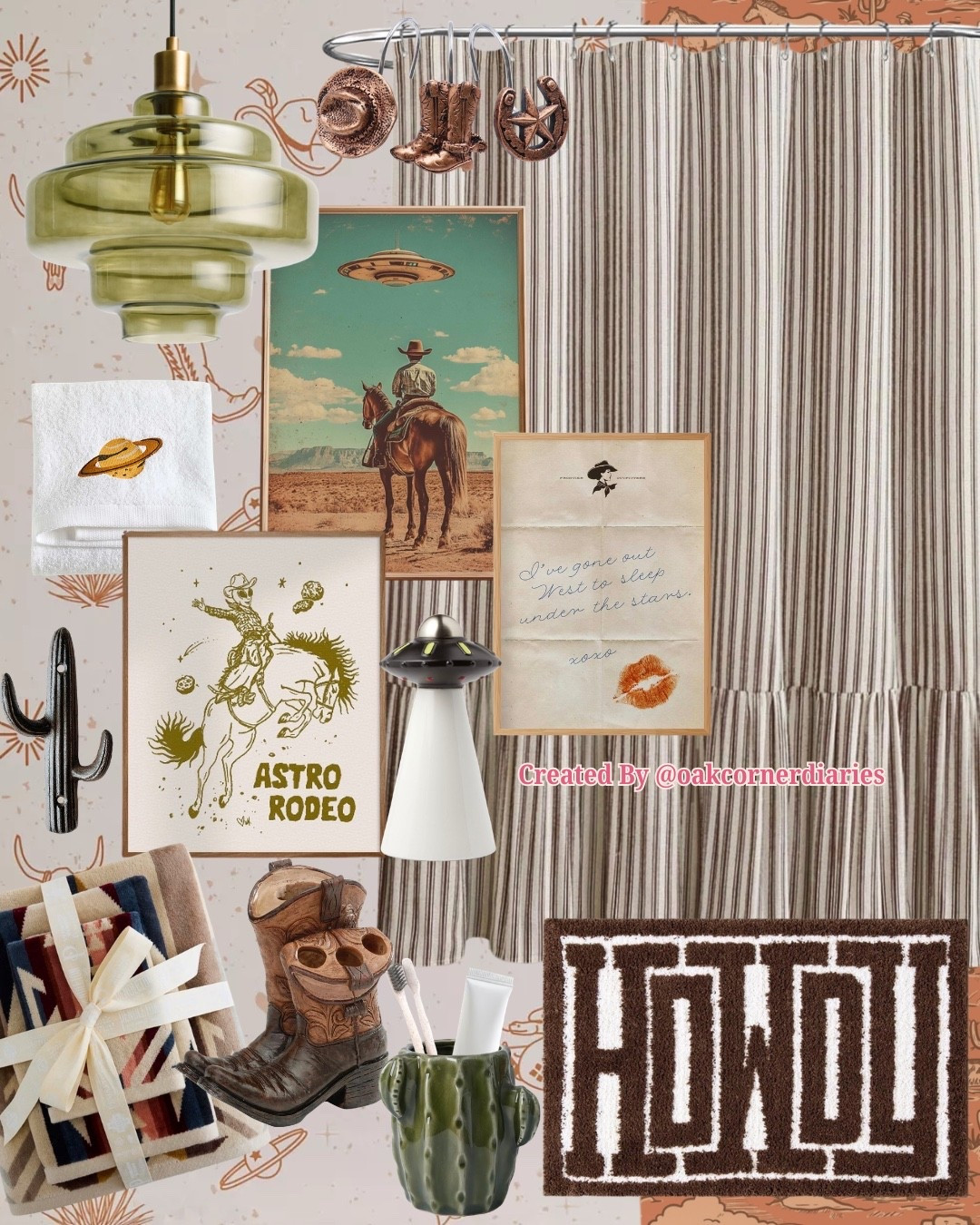 🤠🛸 Where the Wild West meets outer space. This Space Cowboy bathroom blends vintage western charm with cosmic details for the coolest themed kids' bathroom. Detailed southwest accents perfect to compliment the look! #homedecor #kidsbathroom #bathroominspo #bathroomdecor #homeinterior

#LTKHome #LTKKids #LTKSaleAlert