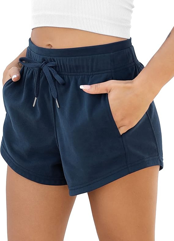 ODODOS Women's Sweat Shorts with Pockets Cotton French Terry Drawstring Summer Workout Casual Lou... | Amazon (US)