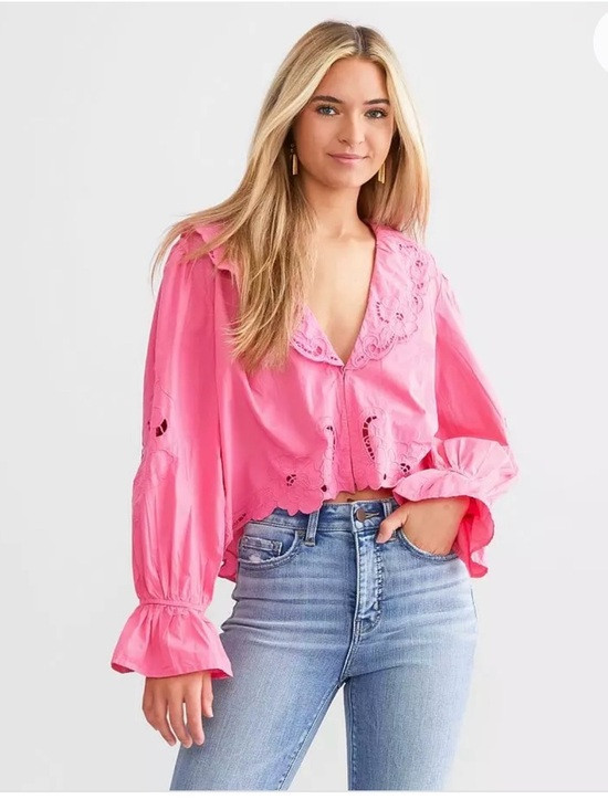 Free People Maisie Cutwork Gunn Drop 100% Cotton Bell Sleeve | Poshmark