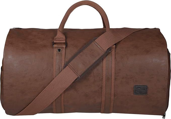 Carry On Garment Bag, Waterproof Mens Garment Bag for Travel Business, Large Leather Duffel Bag w... | Amazon (US)