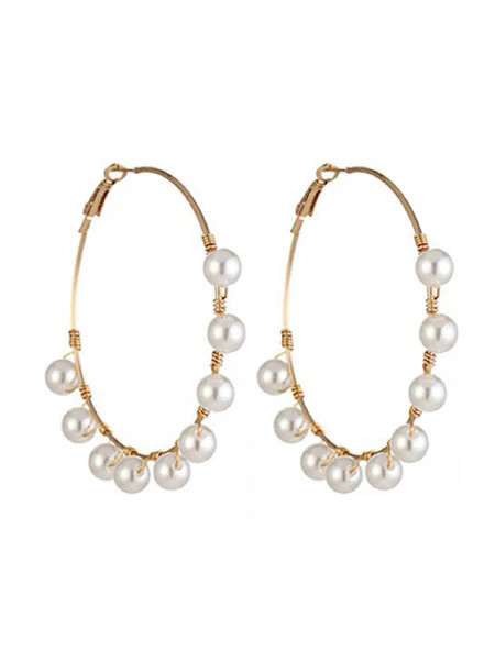 'Megan' Pearl Hoop Earrings | Goodnight Macaroon