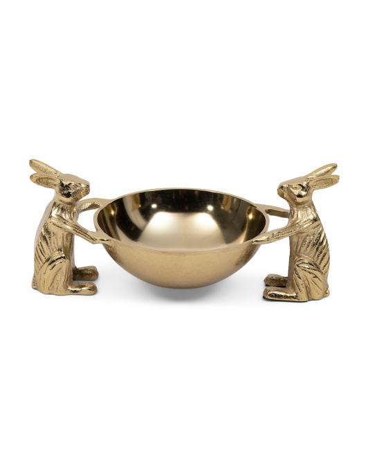 11in Decorative Bunnies With Bowl | TJ Maxx