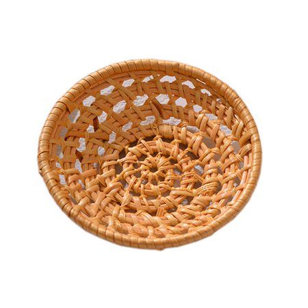 Handmade Rattan Round Storage Basket Large Fruit Basket Bread Basket Tray Storage Basket Rattan Wove | Walmart (US)