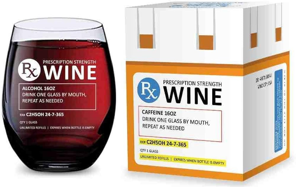 GSM Brands Stemless Wine Glass for Pharmacist Gifts (Prescription) Made of Unbreakable Tritan Pla... | Amazon (US)