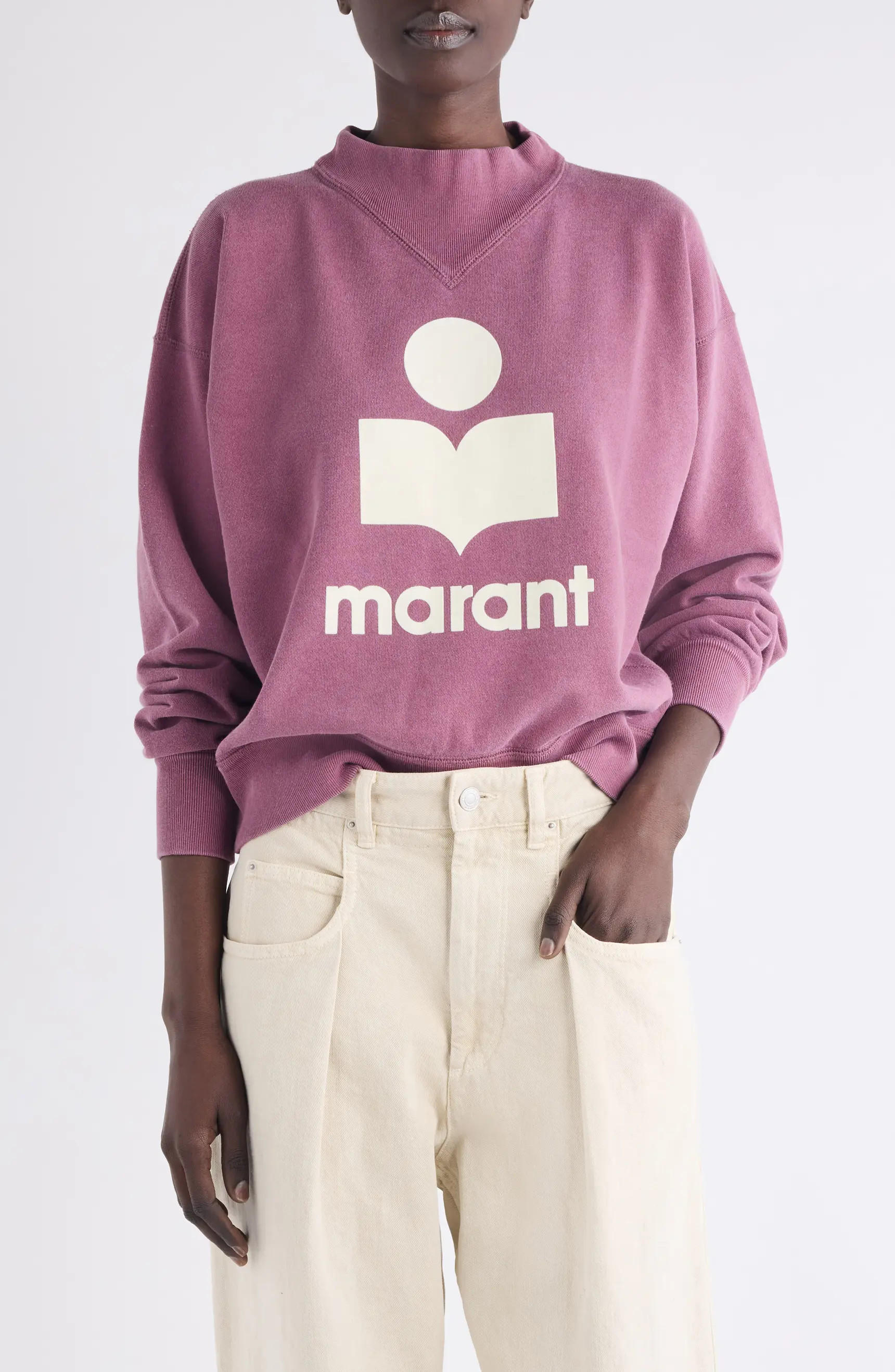 Isabel Marant Étoile Moby Logo Detail Cotton Blend Sweater | Nordstrom | Nordstrom