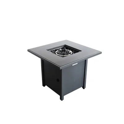 30'' W 25'' H Outdoor Steel Fire Pit Table With Versatile Lid, 40000 Output, 8-hour Burn Time, Push-button Ignition, Gray Look X Protective 8 Hours | Wayfair North America