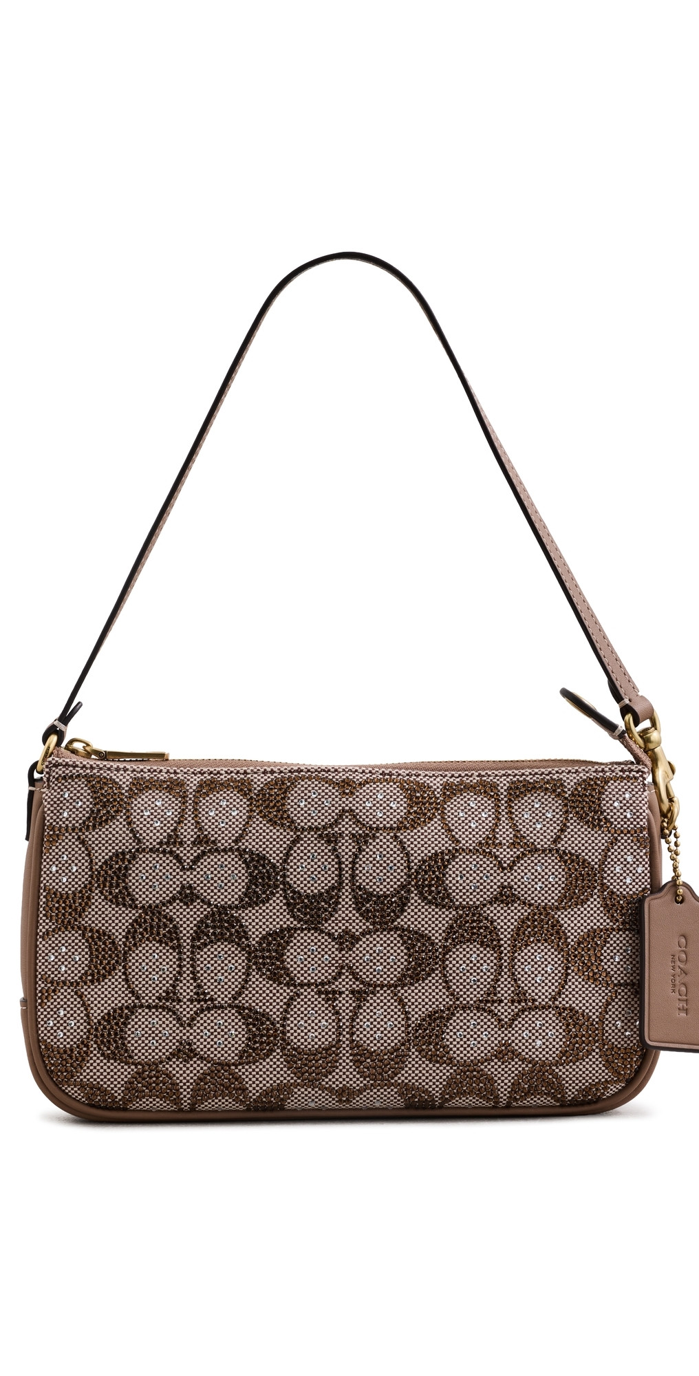 Coach Crystal Signature Jacquard Plaza Bag Mushroom One Size | Shopbop