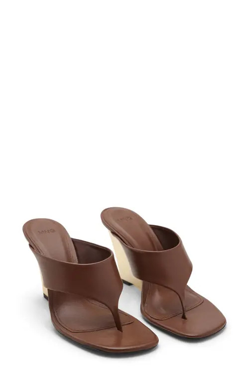 MANGO Wedge Flip Flop in Chocolate at Nordstrom, Size 6.5Us | Nordstrom