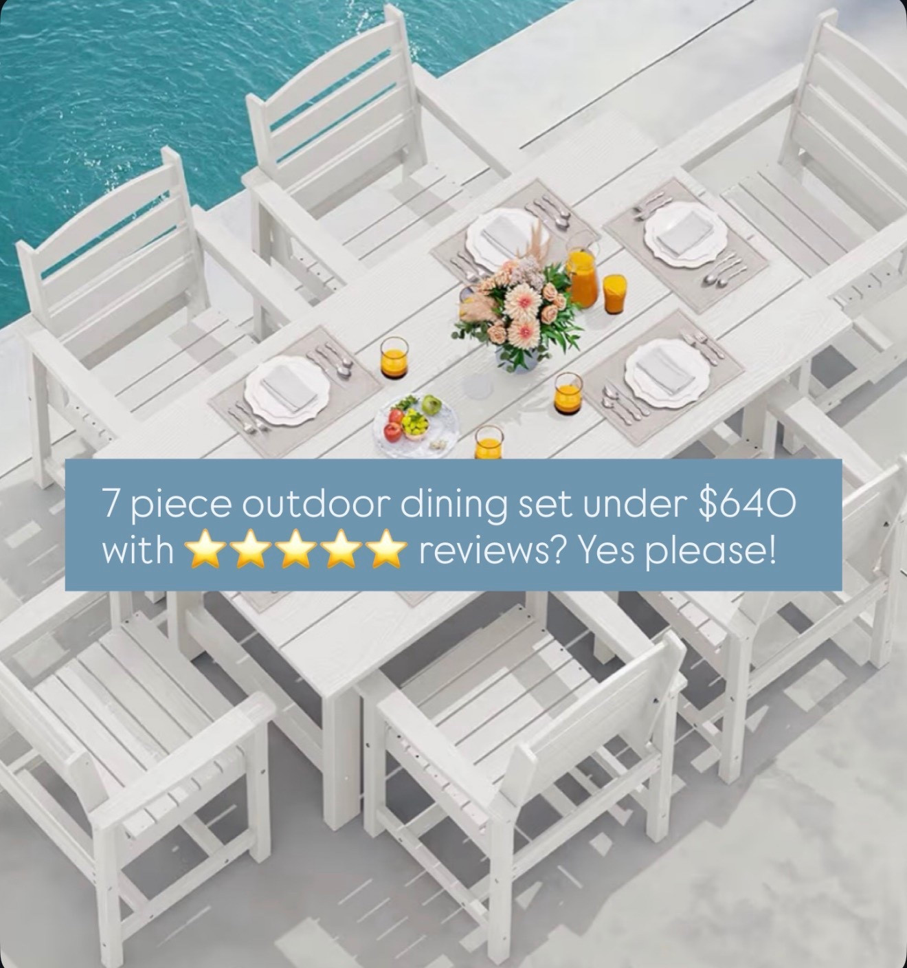 The outdoor dining set I keep recommending to everyone 🌿 This white set is just so good! The look is clean and classic, the price point is really impressive, and the reviews back it up completely. Whether you are setting up for summer entertaining or just want a beautiful everyday outdoor dining space, this one delivers.



#LTKU #LTKSaleAlert #LTKHome