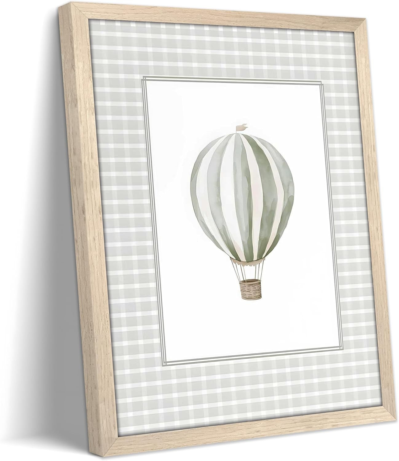 Wood Framed Hot Air Balloon Wall Art, Vintage Baby Nursery Decor Paintings, Boy Girl Room Wall De... | Amazon (US)