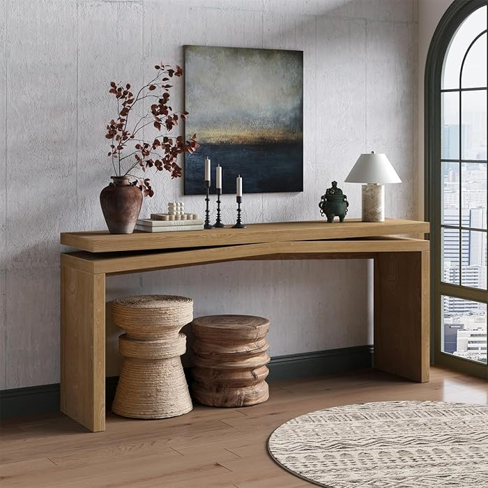MELAABUU Vintage Farmhouse Console Table 65-Inch Narrow Long Sofa Table Behind Couch Rustic Wood ... | Amazon (US)