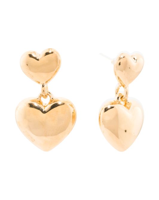 Made In Italy 14k Gold Heart Statement Earrings | TJ Maxx