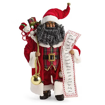 North Pole Trading Co. 18in List African American Christmas Santa Figurine, Color: Red - JCPenney | JCPenney