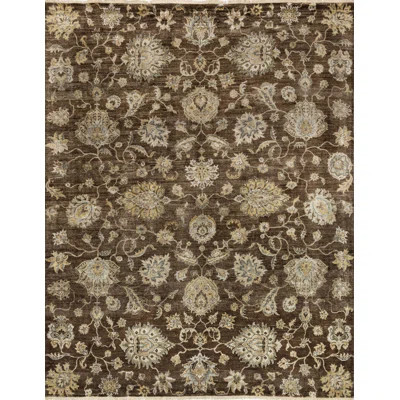 Kehoe Floral Hand-Knotted Silk Brown/Beige Area Rug | Wayfair North America