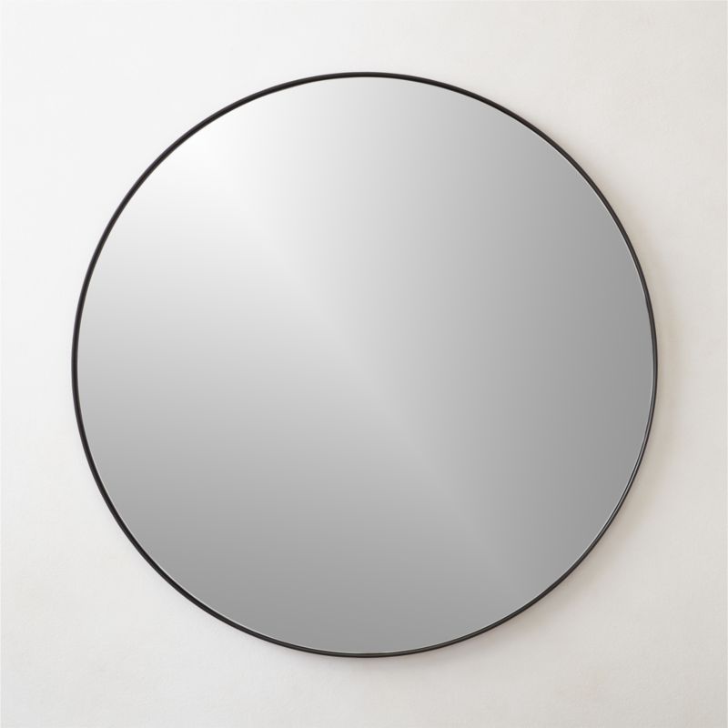 Cody Round Matte Black Wall Mirror 36" | CB2 | CB2