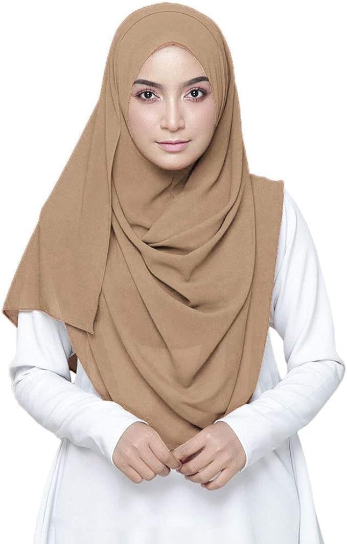 LMVERNA Solid Color Bubble Chiffon Scarf Women Muslim Hijab Long Scarf Wrap Scarves | Amazon (US)