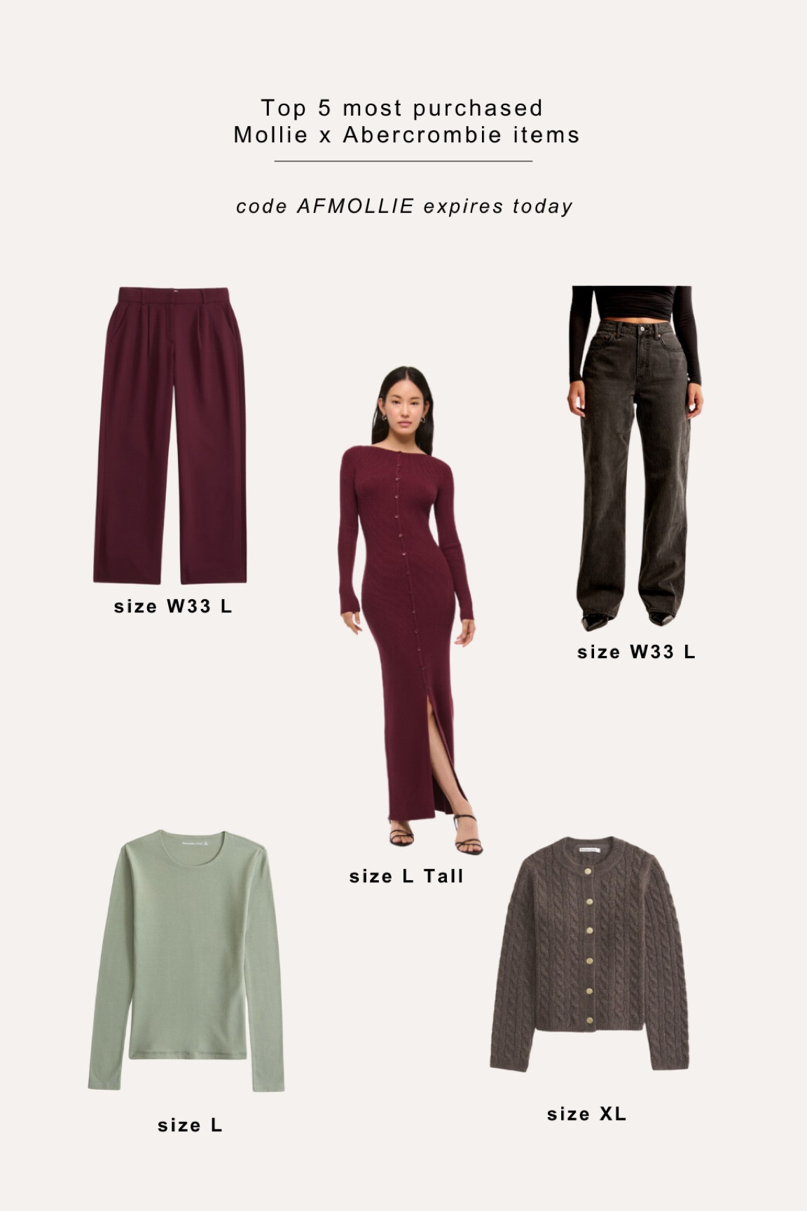 Last day to use code AFMOLLIE for up to 45% off (it’s stackable with the sale!)

Here are the 5 most purchased items from the MOLLIE x ABERCROMBIE edit ✍️ 

#LTKmidsize #LTKautumn #LTKeurope