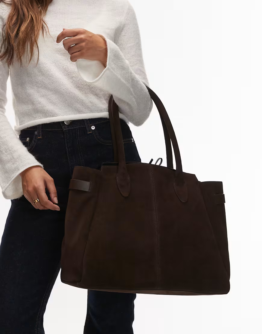 & Other Stories large shopper shoulder suede bag in brown | ASOS (Global)