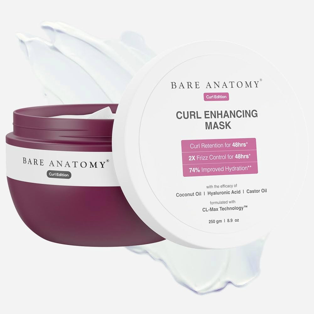 Bare Anatomy Curl Enhancing Hair Mask | Smoothens & Conditions Hair with Curl Retention & 2X Friz... | Amazon (US)