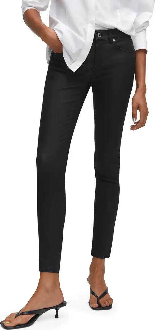 Coated Mid Rise Skinny Push-Up Jeans | Nordstrom
