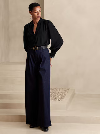 Volume-Sleeve Blouse | Banana Republic Factory