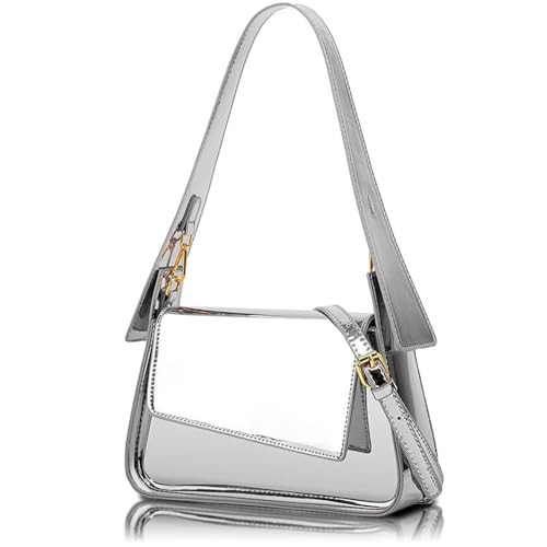 Ann Bully Evening Bag for Women, Hobo Bag Clutch Y2k Shinny Silver Purse Tote Handbag Shoulder Party Bag Cute Metallic Purse Crossbody Bags for Party 2023-Silver | Amazon (US)