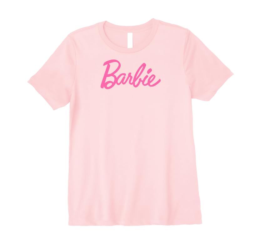 Barbie Classic Pink Logo Premium T-Shirt | Amazon (US)