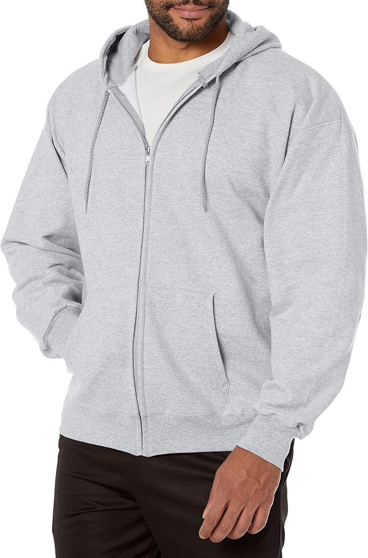 Hanes Ultimate Full-Zip Hoodie, Men's Hooded Fleece Sweatshirt with Zipper | Amazon (US)