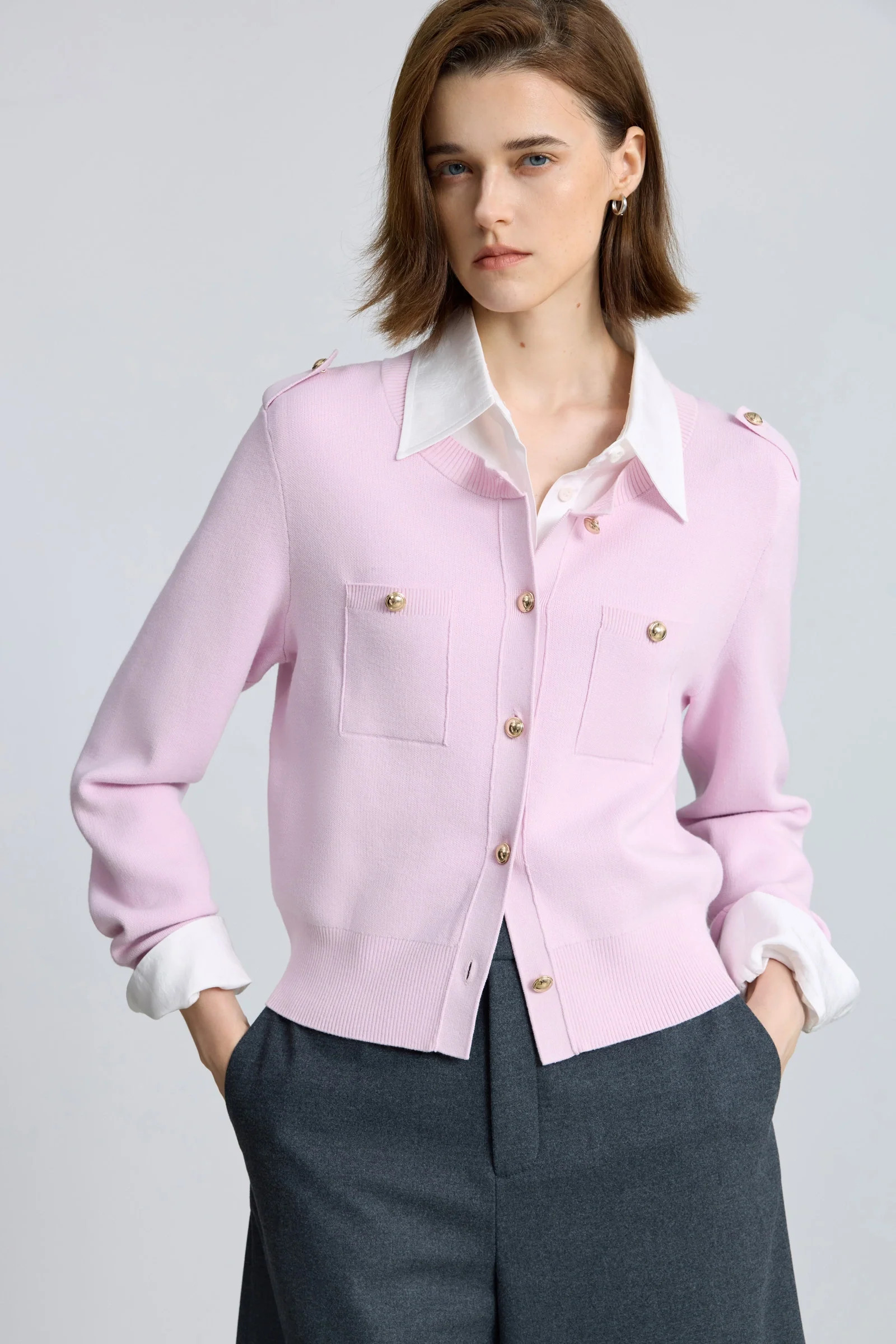 LILY Cropped Boucl\u00e9 Cardigan | LILY Studio