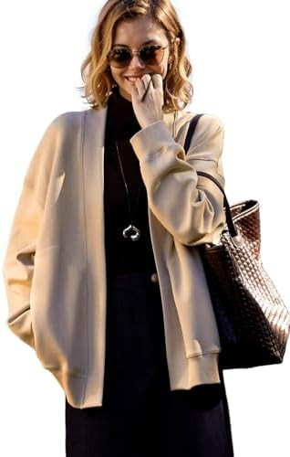 2025 Spring Streetwear Oversized Loose Lightweight Open Front Cardigan Sweaters for Women no Zip ... | Amazon (US)