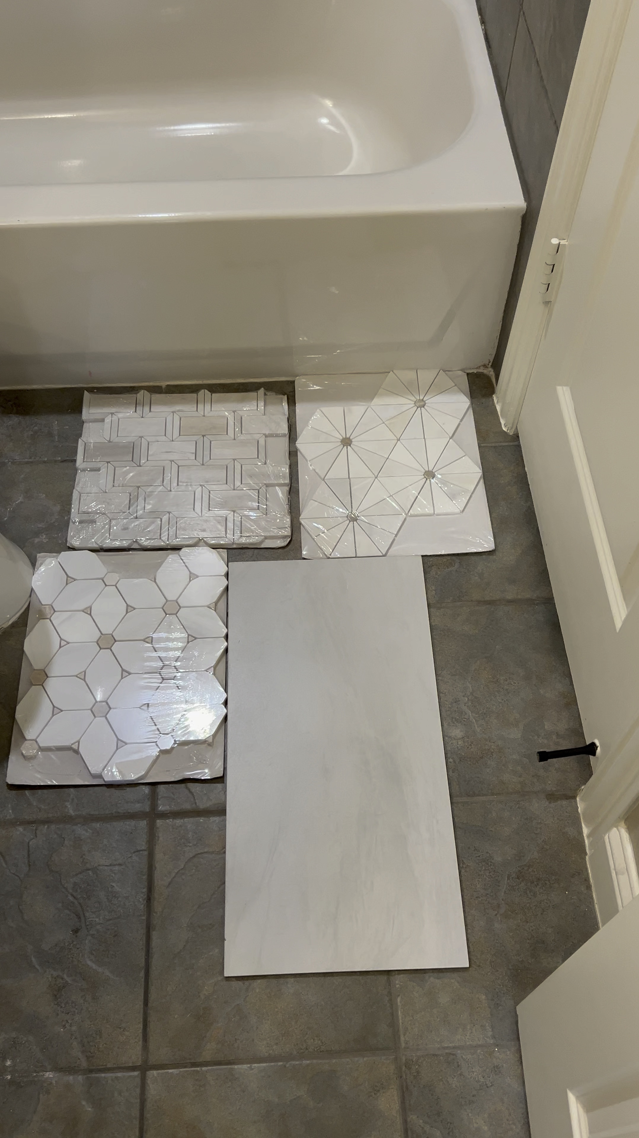 Tile options for the bathroom! All from
Home Depot 

#LTKVideo #LTKHome