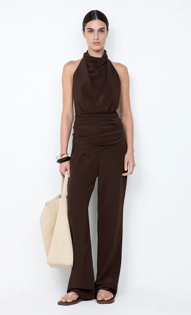 LUCIE HALTER TOP - DARK CHOCOLATE | Bec & Bridge (Global)