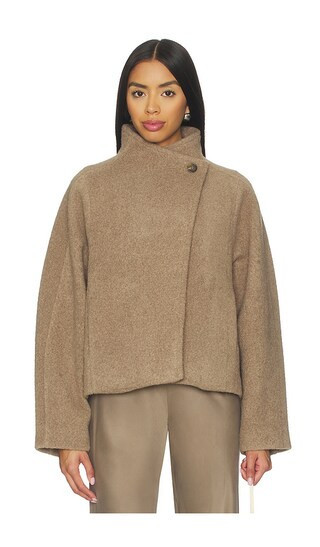 Elodie the Label Elodie Gracyn Half Coat in Brown. - size L | Revolve Clothing (Global)