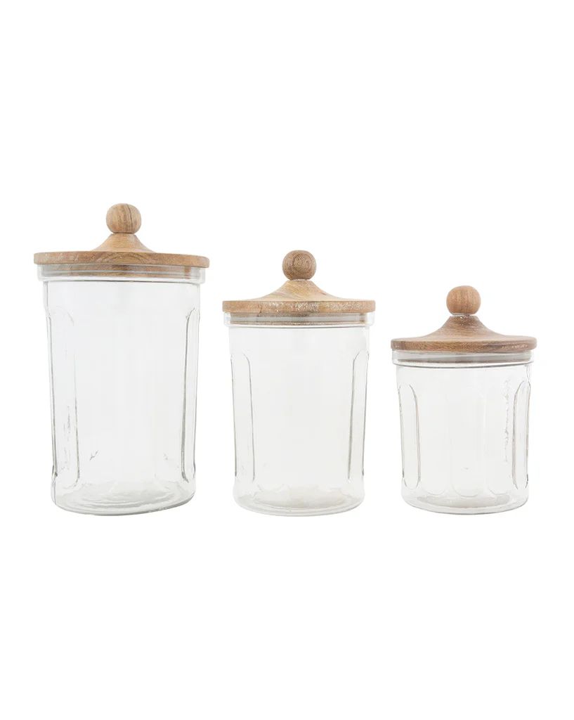 Seeded Glass Canisters (Set of 3) | McGee & Co.