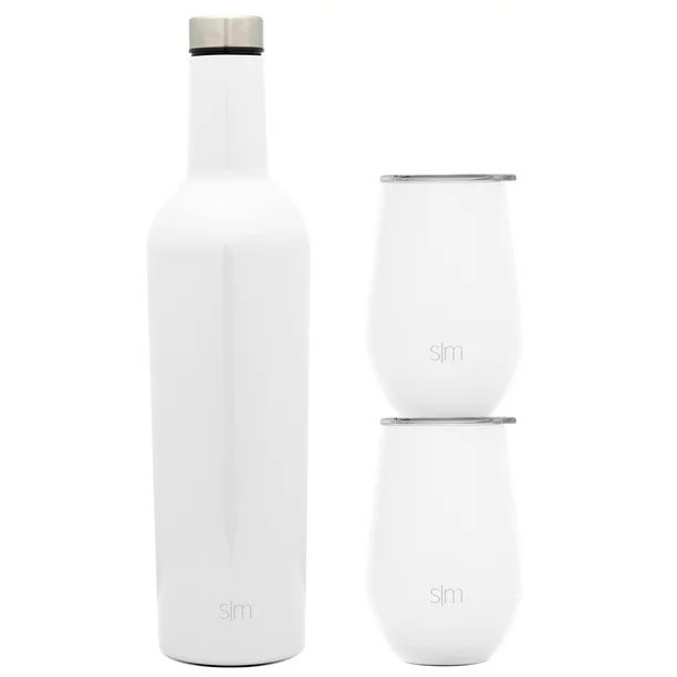 Simple Modern Spirit Wine Bundle - 2 12oz Wine Tumbler Glasses with Lids & 1 Wine Bottle - Vacuum... | Walmart (US)