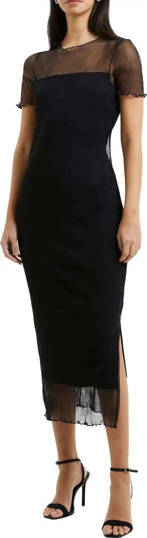 Saskia Sheer Yoke Midi Dress | Nordstrom