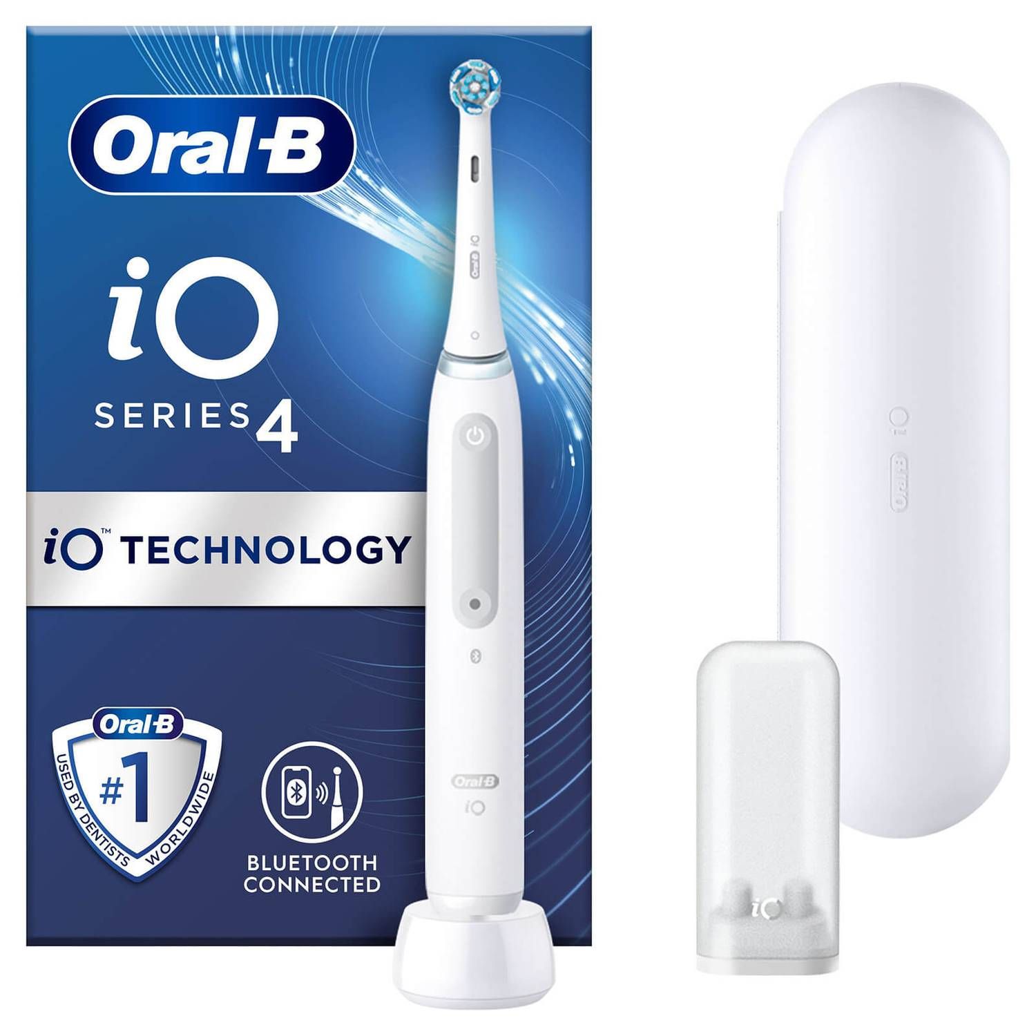 Oral-B iO4 White Electric Toothbrush with Travel Case | Look Fantastic (ROW)