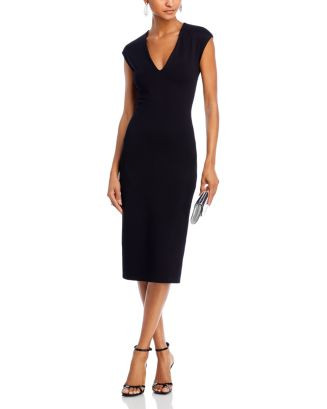V Neck Ponte Short Sleeved Midi Dress - Exclusive | Bloomingdale's (AU)
