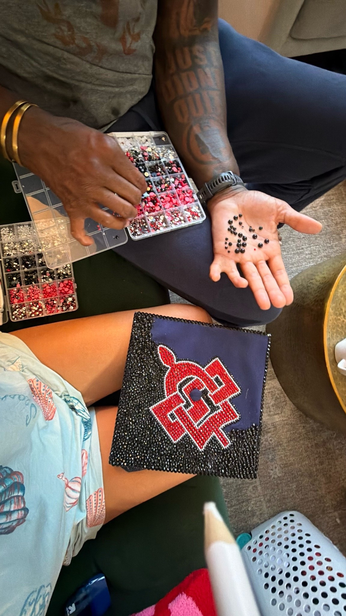 tiny rhinestones everywhere but honestly worth it ❤️✨ crafting days + good music + cute details = my kind of therapy

#diyprojects #craftingday #creativeprocess #rhinestonestyle #customdesign #girlswhocreate #diyinspo #craftlover #creativegirlsclub #detailshot

#LTKdayinmylife #LTKSeasonal #LTKmomlife