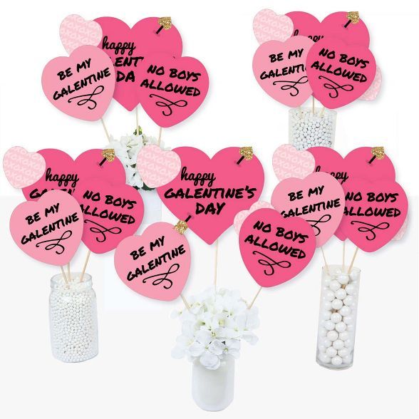 Big Dot of Happiness Be My Galentine - Galentine's and Valentine's Day Party Centerpiece Sticks -... | Target