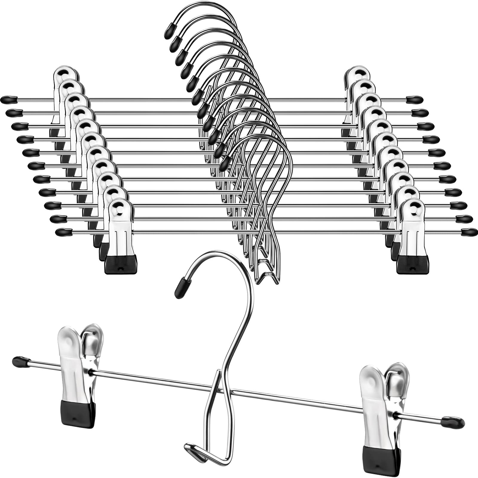 12 Pcs College Dorm Room Supplies Decor Skirt Pants Hangers with Clips Heavy Duty Clip Space Savi... | Amazon (US)