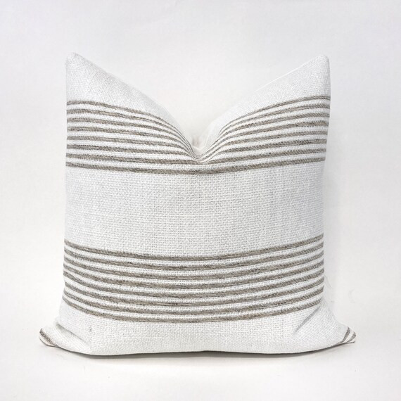 Beige Stripe Pillow Cover | Etsy | Etsy (US)