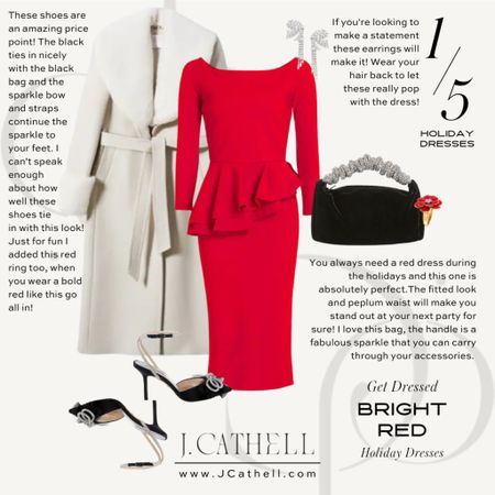If you want a red dress for the holidays this one is fab with the long sleeves and black bag to match the shoes. Break it up with a faux fur trimmed coat.

#LTKstyletip #LTKHoliday #LTKitbag