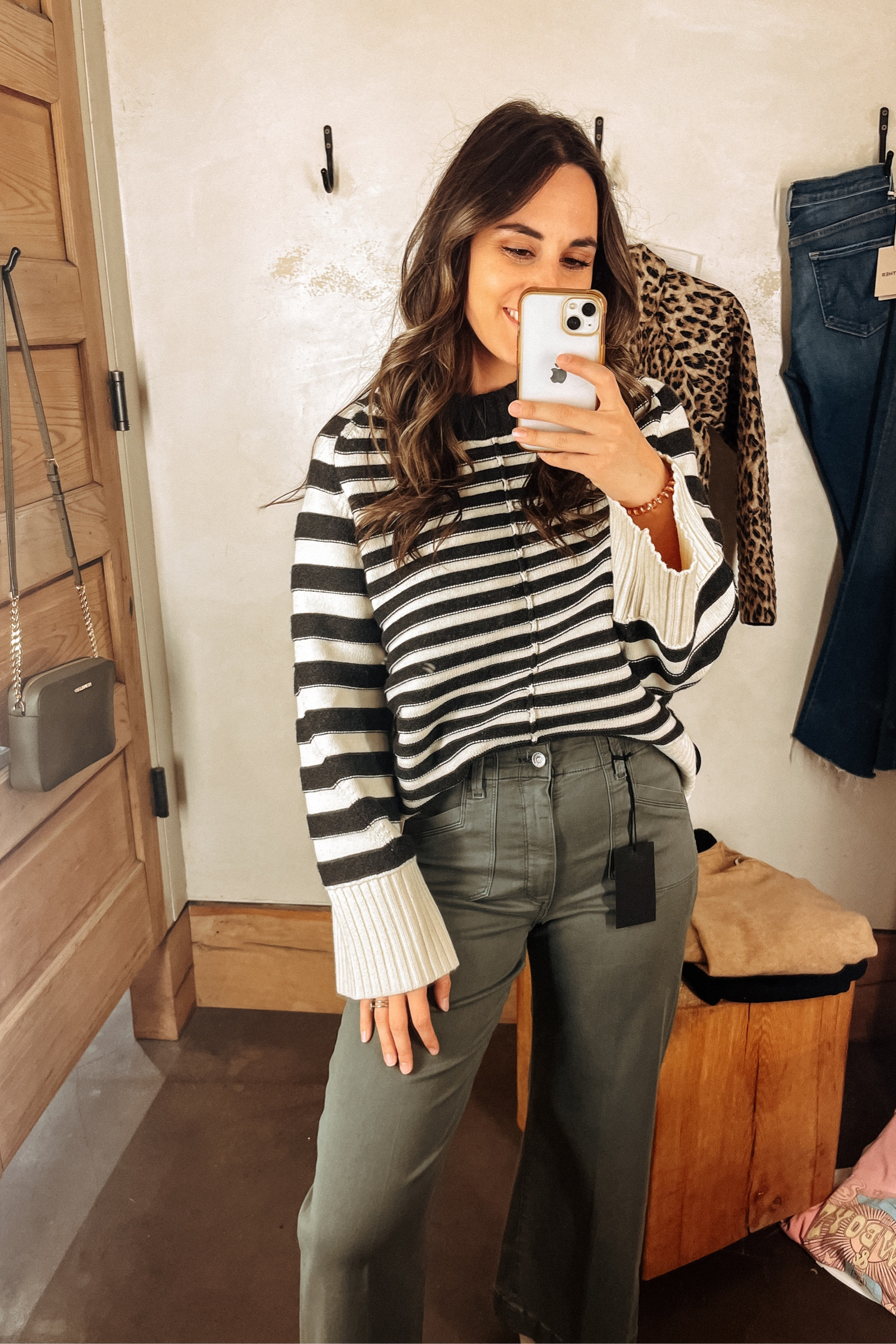 Loving this #falloutfit from Anthropologie! This sweater is so cute and perfect for fall! These green jeans are a perfect staple for any fall outfit. They are so soft and versatile! This would be a perfect office outfit or Thanksgiving outfit! 

Size Info:
Sweater: small // Jeans: 27

#LTKHoliday #LTKStyleTip #LTKWorkwear