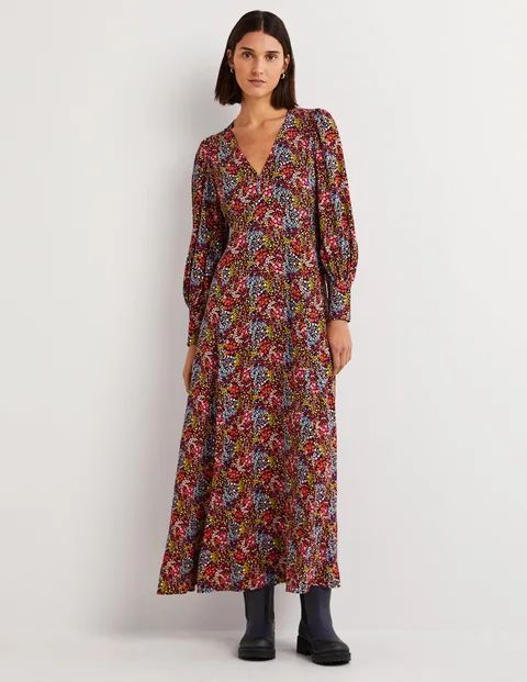 V-Neck Empire Maxi Dress - Multi, Ditsy Garden | Boden US | Boden (US)