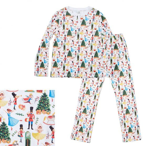 HART + LAND Women’s Organic Pima Cotton PJ Set – Vintage Christmas | The Tot