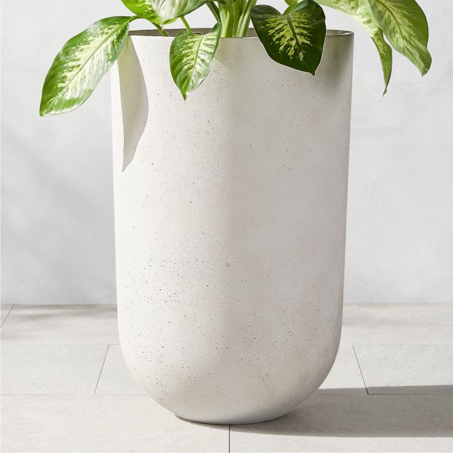 Seminyak Grey Cement Indoor/Outdoor Planter Oversized | CB2