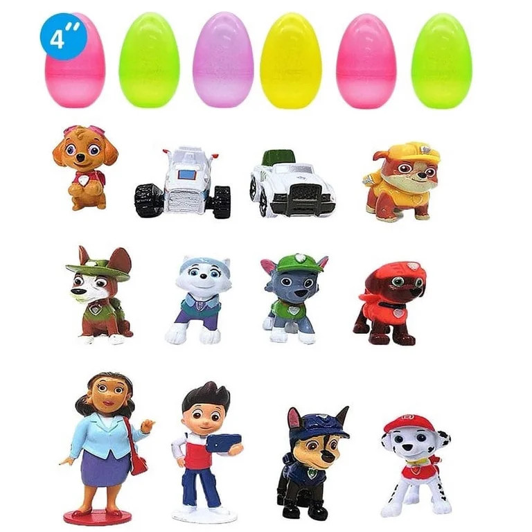 6 PCS Jumbo Size Easter Eggs and New Paw Dog Patrol 12 Pcs Anime Action Figure | Walmart (US)