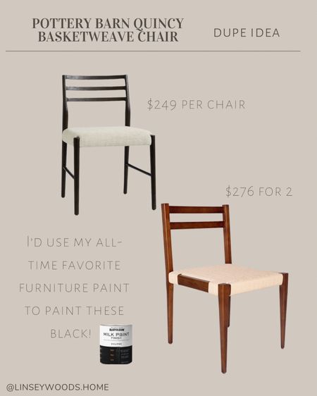 This Amazon dining chair set could easily be a Pottery Barn Quincy Basketweave dining chair dupe! I’ve used this rust oleum milk paint on my own dining chairs and it works perfectly 🤌🏼

#LTKhome #LTKFind